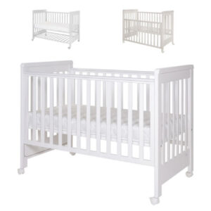 Treppy - Patut co-sleeping 120x60 cu laterala culisanta si roti Dreamy Plus Alb