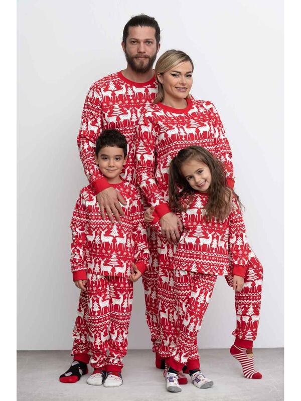 Set Sparkle Rosu - Pijamale de familie Craciun
