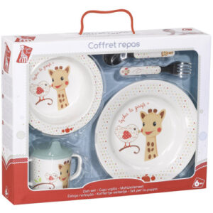 Set pentru Masa Girafa Sophie si Kiwi in Cutie Cadou